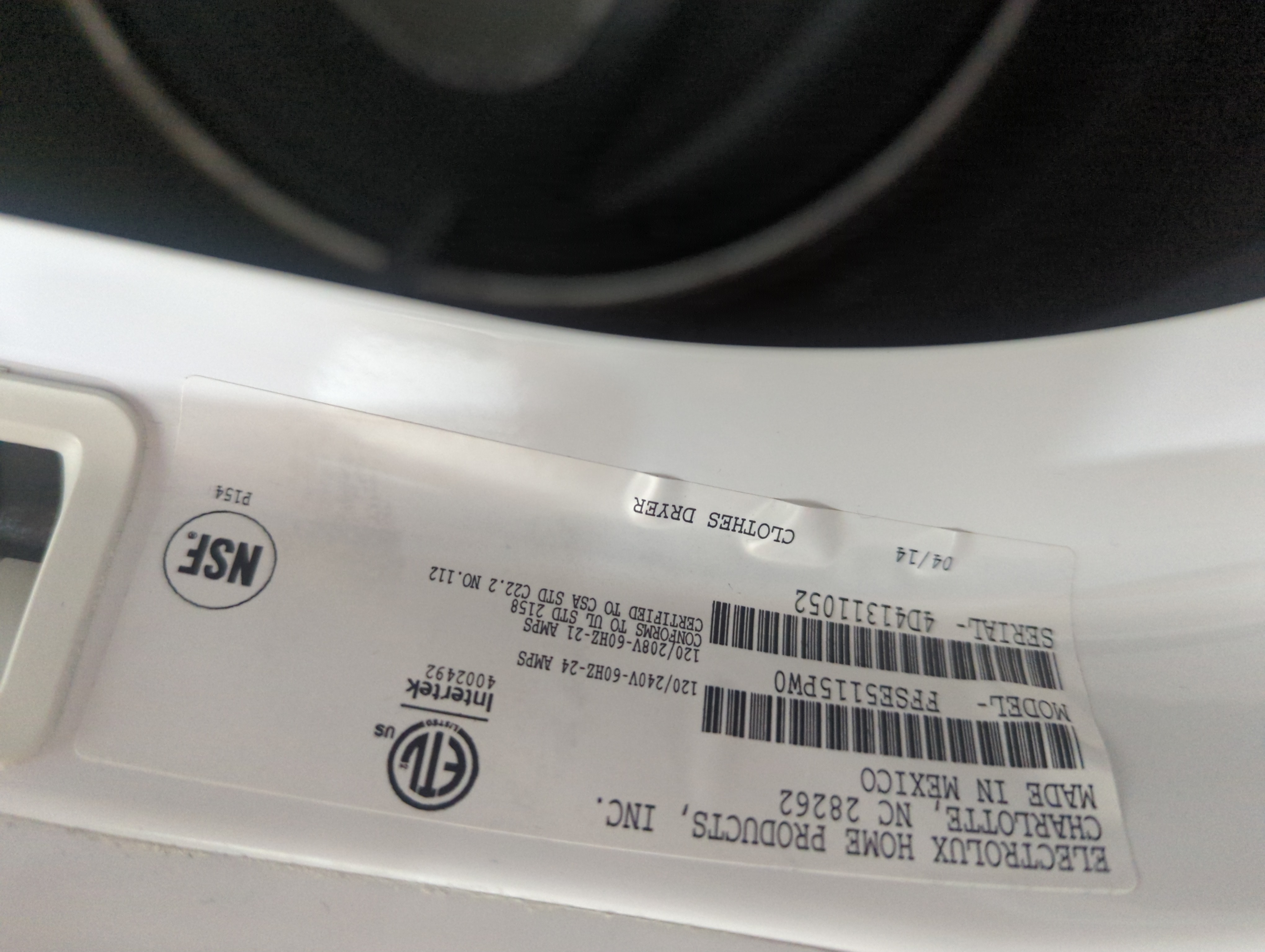 Frigidaire Electric Dryer